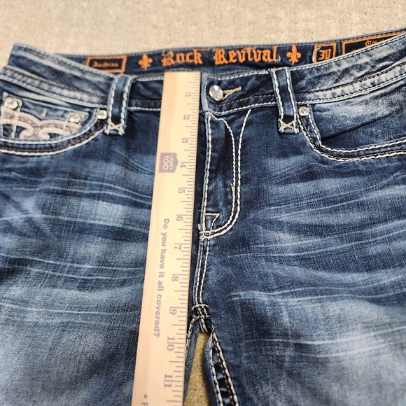 Rock Revival Jeans Women 30 Audrina Mid Rise Curvy Capris Cowgirl Rodeo Western - Picture 4 of 14